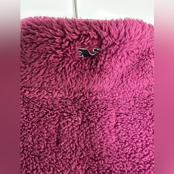 Vineyard Vines Teddy Pullover 1/2 Zip Purple Size Medium Fuzzy Soft - Picture 5 of 8